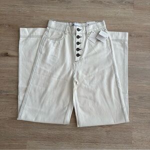 Zara Women’s Cream Wide Leg Jeans